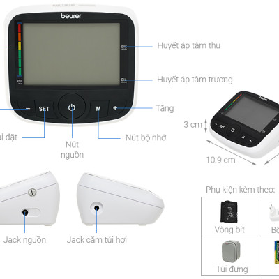 Máy Đo Huyết Áp Bắp Tay Beurer BM40 (Có Adapter)