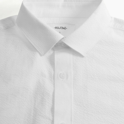 Áo Sơ Mi ROUTINE Nam Tay Dài Kẻ Sọc Họa Tiết Thêu Form Oversize - 10S24SHL002 | LASTORE MENSWEAR