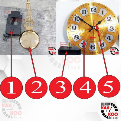 [COMBO-05] MÁY ĐỒNG HỒ KIM TRÔI + MẶT NHÔM + KIM + MÁY LẮC + CÂY LẮC ĐỒNG HỒ TREO TƯỜNG