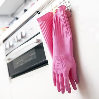 Hàng Tặng Không Bán - 2 Đôi Găng Tay cao Su Tự Nhiên Hàn Quốc Có Móc 37cm 