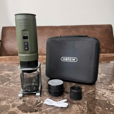 Máy pha cà phê cầm tay chuyên nghiệp Espresso 3 trong 1, dùng pin có thể pha cả nóng và lạnh thương hiệu Mỹ cao cấp HiBREW H4C - Hàng Nhập Khẩu