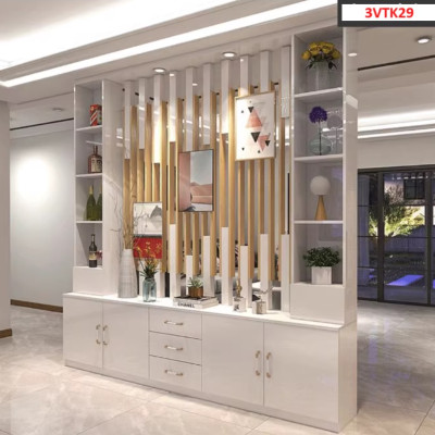 Vách ngăn phòng khách nhà bếp, Tủ kệ vách ngăn phòng 3VTK29 - Nội thất lắp ráp Viễn Đông Adv