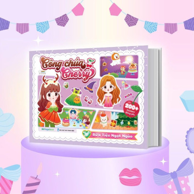 Sách - Công Chúa Cherry - Sách Bóc Dán Sticker Cho Bé Gái - Combo 5 Cuốn - Megabook
