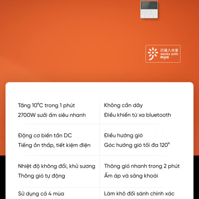 Máy Sưởi/ Đèn Sưởi Nhà Tắm Thông Minh Yeelight Pro 8in1 YLYYB-0010 (2022 version) - Hàng Nhập Khẩu