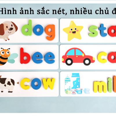 Đồ chơi ghép hình đánh vần chữ tiếng anh cho bé - làm quen tiếng anh cho bé từ 3 tuổi
