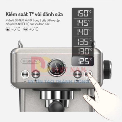 Máy Pha Cà Phê Espresso HiBREW H10A Cao Cấp Thương Hiệu Mỹ, Công suất 1350W - HÀNG NHẬP KHẨU, BẢO HÀNH 12 THÁNG