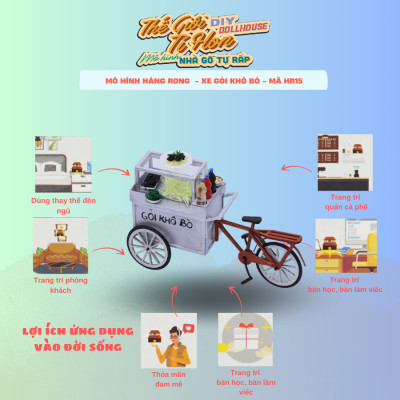 MÔ HÌNH TỰ LẮP RÁP DIY SÀI GÒN THU NHỎ - XE GỎI KHÔ BÒ - HR15