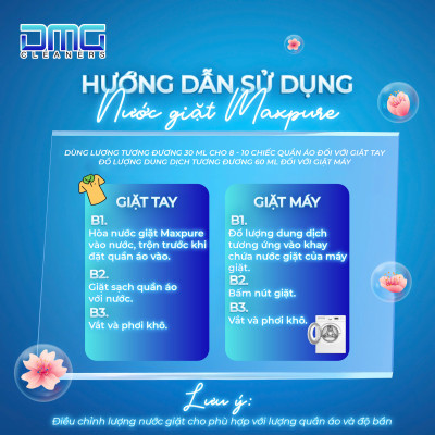 Túi nước giặt Maxpure Hương Lily Hy Lạp 3,2L - TẶNG 1 dây 10 gói nước xả hương CoCo