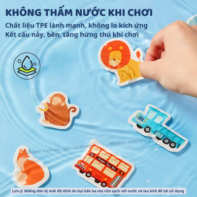 Sticker dán cho bé dùng được nhiều lần Mideer Reusable Jelly Sticker Set dán được trên nhiều bề mặt