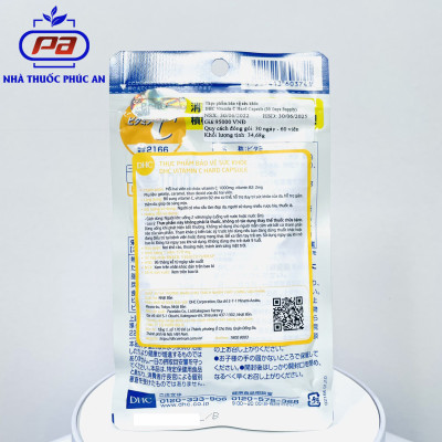 Viên uống vitamin C DHC Nhật Bản hỗ trợ sáng da, mờ thâm, tăng sức đề kháng gói 30 - 90 ngày