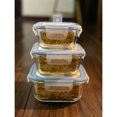 Combo 2 hộp thủy tinh tròn inochi 950ml (tiêu chuẩn Nhật Bản)