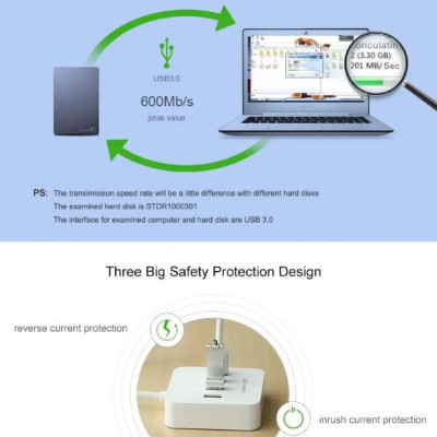 Ugreen UG30202CR118TK 1M màu Trắng Bộ chia HUB USB 3.0 sang 4 USB 3.0 có khay đỡ hỗ trợ nguồn 5V cao cấp - HÀNG CHÍNH HÃNG