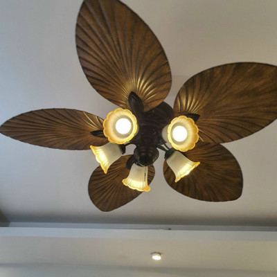 Quạt trần trang trí - cánh hình lá độc đáo có tính thẩm mĩ cao - Tặng bộ điều khiển từ xa
