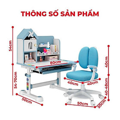 Bộ bàn ghế học sinh thông minh chống cận điều chỉnh cao thấp tay quay Juno sofa CTIRSS68 ngang 80cm 