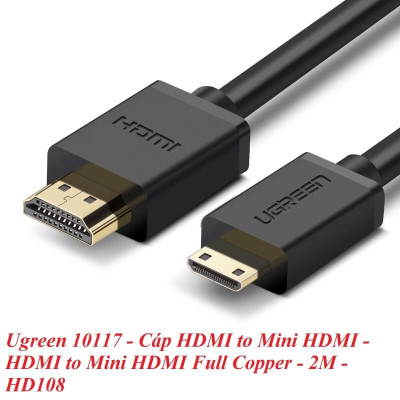 Ugreen UG10117HD108TK 2M màu Đen Cáp chuyển đổi Mini HDMI sang HDMI thuần đồng - HÀNG CHÍNH HÃNG
