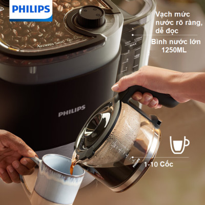 Máy pha cà phê Drip xay và pha tự động thương hiệu Hà Lan Philips HD7900/50 - Hàng nhập khẩu (Bảo Hành 12 Tháng)
