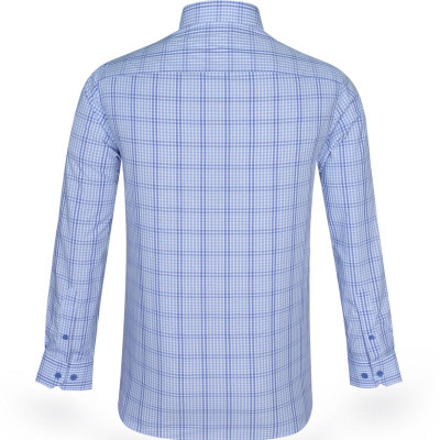 Áo sơ mi nam KHATOCO dài tay kẻ caro A1MD468T1-CNCR260-2412-D