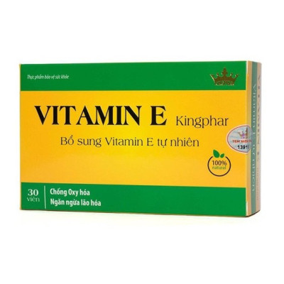 Vitamin E Kingphar , hộp 30v, đẹp da, chống lão hoá