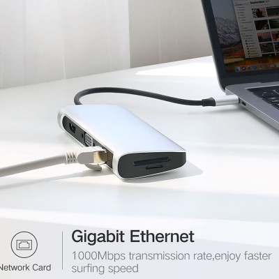 Hub USB C Multi HDMI 4K, Enthernet, USB 3.0, PD, TF, SD Ugreen CM179 40873 - Hàng Chính Hãng