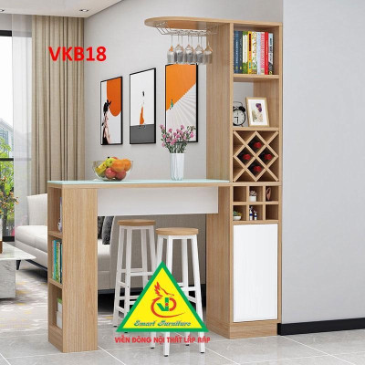 Quầy bar mini, quầy bar nhà bếp kết hợp tủ rượu VKB18 ( không kèm ghế) - Nội thất lắp ráp Viendong Adv