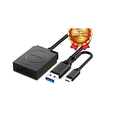 Đầu đọc thẻ nhớ Micro SD/SD chuẩn USB 3.0 + OTG Ugreen 20203 - Hàng chính hãng