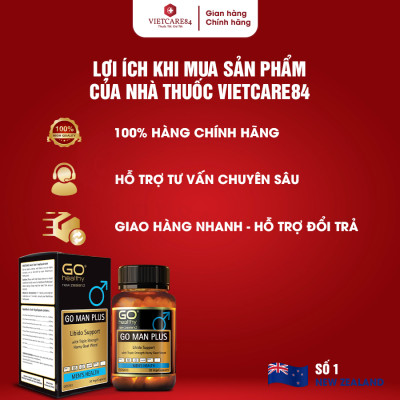Bộ Sản Phẩm 2 Hộp Viên Uống Tăng Sinh Lý Nam New Zealand Go Man Plus 30 Viên | Giúp Tăng Cường Sinh Lực, Sinh Lý Ở Nam Giới - Nhập Khẩu Chính Hãng