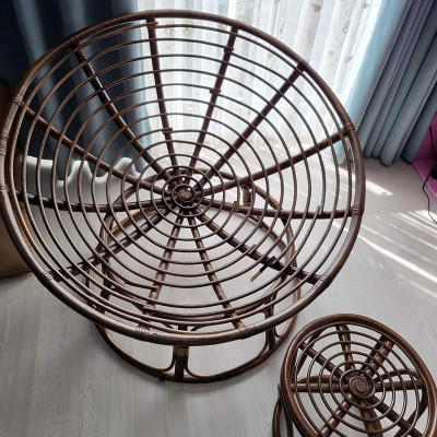 Ghế Papasan khung sắt sơn tĩnh điện, quấn nhựa giả mây, nệm nhung êm ái ( juno Sofa )