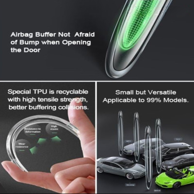 Miếng dán cao su chống trầy gắn cửa dùng cho ô tô Baseus Airbag Bumper Strip (bộ 4 cái, trong suốt) - Hàng chính hãng
