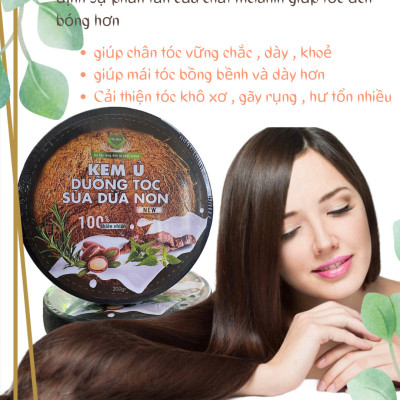 Kem ủ tóc sữa dừa non MẸ KEN (200ml) - kem dưỡng tóc, mềm mượt, giảm khô, chẻ ngọn