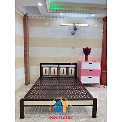 Giường sắt kiểu gỗ ĐẠI THÀNH nhiều kích thước 1mx2m đến 1m8x2m