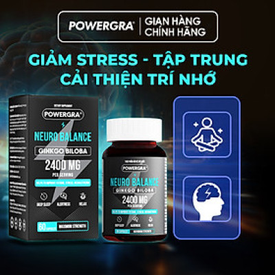 Viên uống bổ não, tăng cường trí nhớ Powergra Neuro Balance - Hộp 60 viên