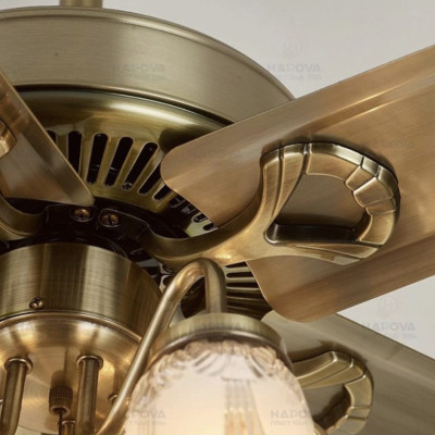 Quạt trần có đèn cánh thép năm đèn 52KSI - 597