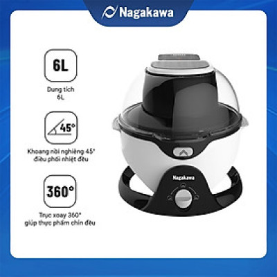 Nồi Chiên Đa Năng Đảo Chiều 360 độ Nagakawa NAG3301 (6 Lít) - Hàng chính hãng