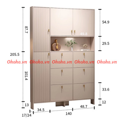Tủ giày thông minh siêu mỏng cao cấp Ohaha - TGCC020