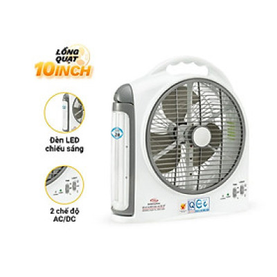 Quạt Sạc Kiêm Đèn Sạc HONJIANDA HJD- FL203 LED 2 bình - Hàng chính hãng