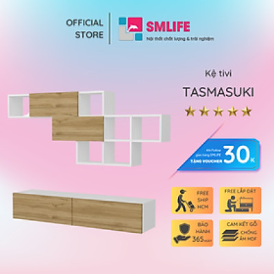 Kệ tivi phòng khách treo tường SMLIFE Tasmasuki