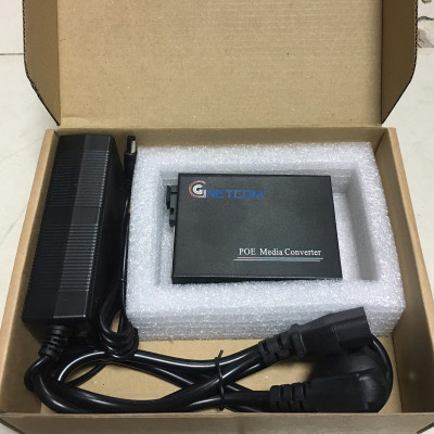 Bộ chuyển đổi quang điện  POE 2xJ45 10/100M kèm cổng  SC 1 sợi GNETCOM GNC-6102FE-25B - Hàng Chính hãng