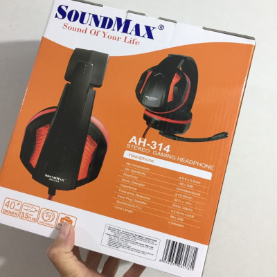 Tai nghe gaming chụp tai 2 chân cắm 3.5mm SOUNDMAX AH314 - Hàng chính hãng