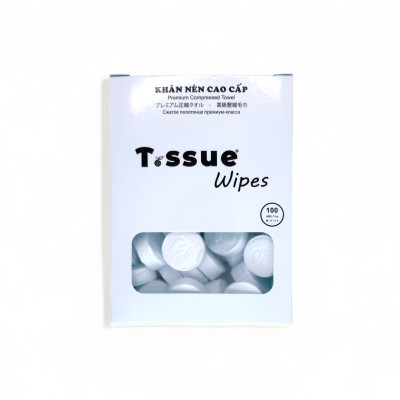 Khăn nén cao cấp T.ssue hộp 100 viên - Thích hợp cho sử dụng cá nhân, đi du lịch, sử dụng cho trẻ em và người lớn tuổi