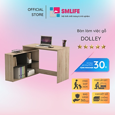 Bàn vi tính chữ L bằng gỗ công nghiệp MDF SMLIFE Dolley