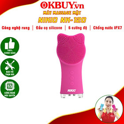 Máy Rửa Mặt Và Massage Nâng Cơ Nikio NK-120 - Tay Cầm Dài Dễ Rửa Sạch Bụi Bẩn Hơn - Sóng Siêu Âm Giúp Làm Sạch Sâu Da, Mát Xa Thư Giãn, Trẻ Hóa Làn Da, Chống Nước IPX7, Siêu Nhỏ Gọn - Phù Hợp Mọi Loại Da