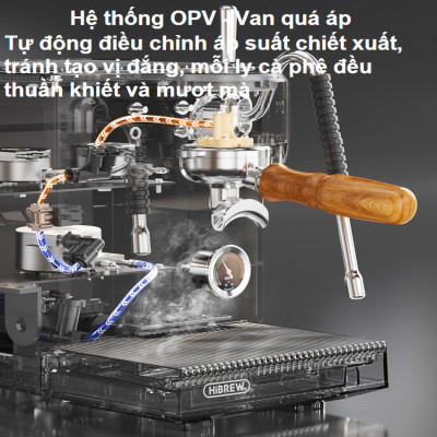 Máy pha cà phê Espresso, Cappuccino, Latte - Dòng chuyên nghiệp. Thương hiệu Mỹ cao cấp HiBREW - H21. HÀNG CHÍNH HÃNG