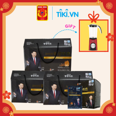 COMBO 3 Hộp Chiết Xuất Hồng Sâm 6 Năm Tuổi & Nấm Linh Chi/ Đông Trùng/ Nhung Hươu - Ginseng House 90 Gói x 70ml