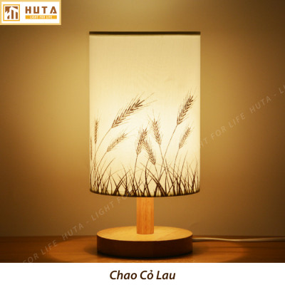 Đèn Ngủ Gỗ HUTA Light For Life G1 Chao Tròn Vintage Dễ Thương, Decor Trang Trí Phòng Ngủ, Điều Chỉnh Độ Sáng, Bóng Led Sáng Vàng Tiết Kiệm Điện