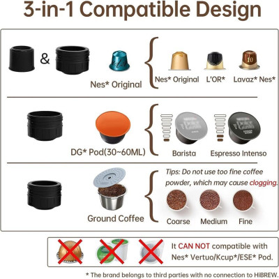 Máy pha cà phê cầm tay chuyên nghiệp Espresso 3 trong 1, dùng pin có thể pha cả nóng và lạnh thương hiệu Mỹ cao cấp HiBREW H4C - Hàng Nhập Khẩu