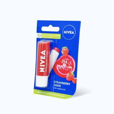 Son Dưỡng Môi NIVEA Strawberry Shine Hương Dâu - Màu đỏ (Thỏi 4.8g)
