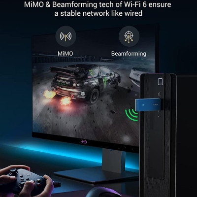 Ugreen UG90340CM499TK AX1800 USB wifi tích hợp băng tần kép Wi-Fi 6 - HÀNG CHÍNH HÃNG