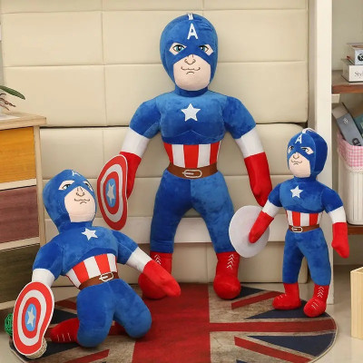 Thú nhồi bông đội trưởng Mỹ - Size 60cm - Quà tặng gấu bông captain amerca siêu anh hùng cho bé.