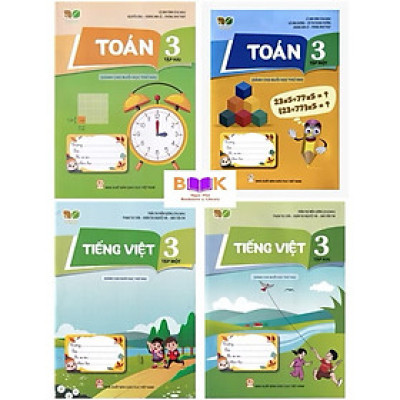 ￼Sách - (Combo 4 cuốn) Toán 3 + Tiếng Việt 3 - Dành Cho Buổi Học Thứ Hai (Kết Nối)