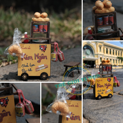 MÔ HÌNH TỰ LẮP RÁP DIY SÀI GÒN XƯA - XE BÁNH MÌ - HR04